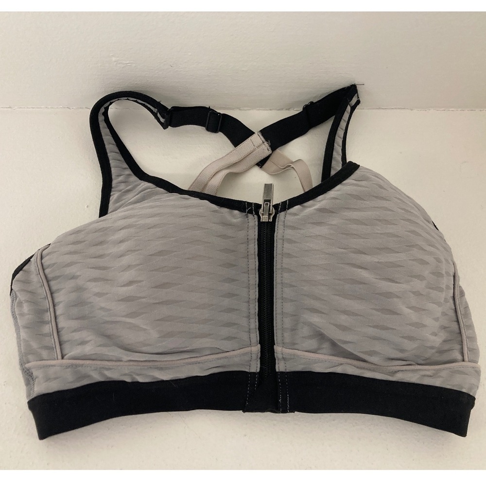 Victoria's Secret 34C Knockout Sports Bra Gray Black Sporty Athletic Workout Gym